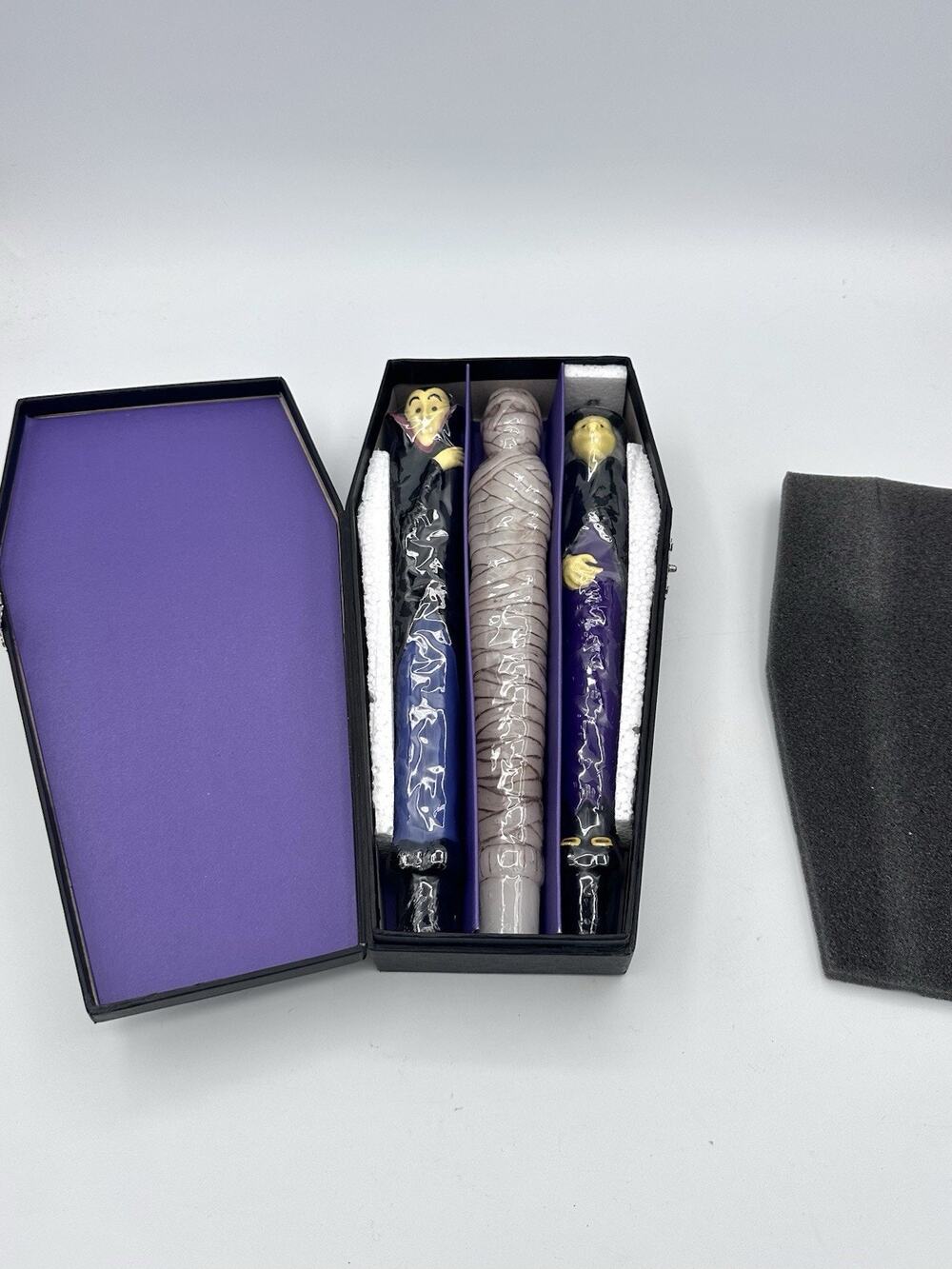 Halloween Tapered Candles 10" Coffin Case Dracula Mummy Witch Marcel Schurman